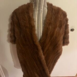 Vintage Brown Fur Shawl
